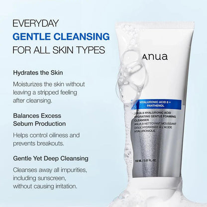 ANUA 8 Hyaluronic Acid Hydrating Gentle Foaming Cleanser 150ml