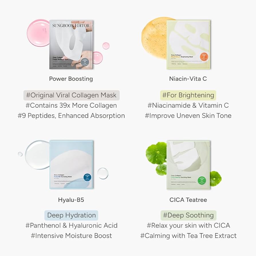 SUNGBOON EDITOR Deep Collagen Mask (4 Types)