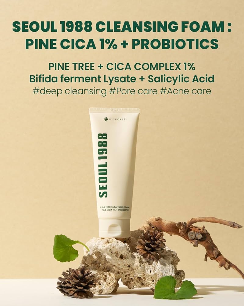 K-SECRET SEOUL 1988 Cleansing Foam : Pine Cica 1% + Probiotics