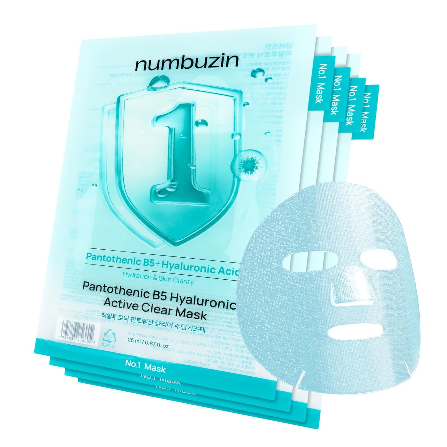 NUMBUZIN No.1 Pantothenic B5 Hyaluronic Active Clear Mask 26ml