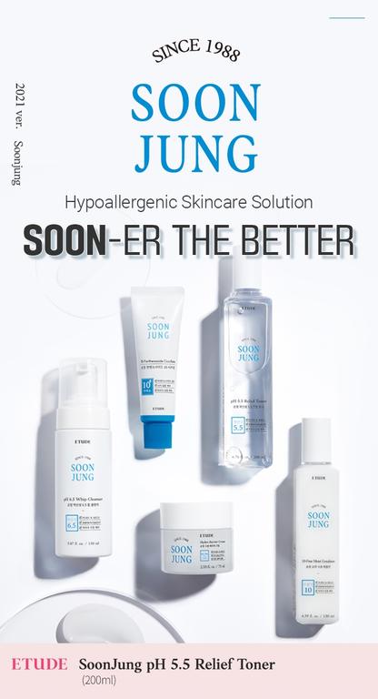 ETUDE HOUSE - Soon Jung pH 5.5 Relief Toner (Jumbo) 350mL